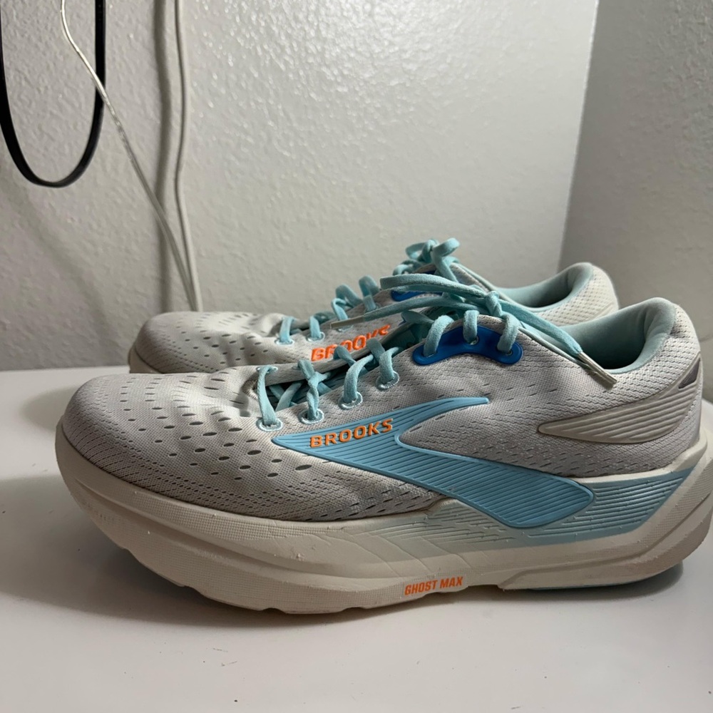 Brooks Men's ghost max 3 Athletic Shoes - Light Blue and White - Picture 4 of 9